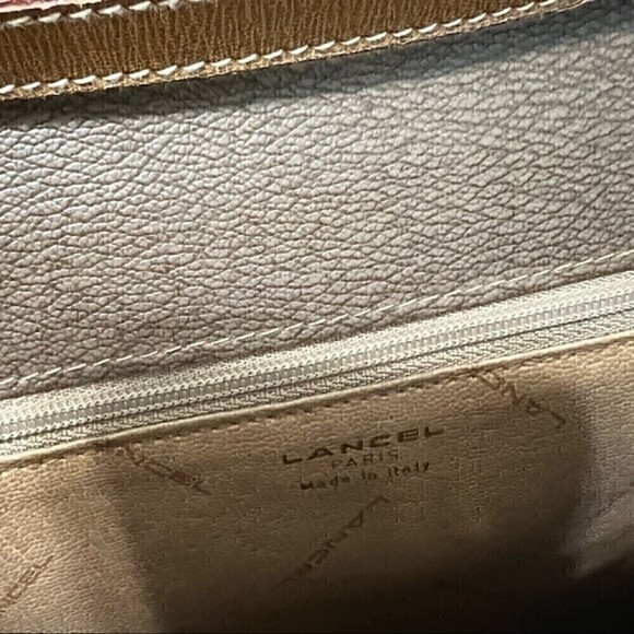 Lancel Brown Leather Vintage Shoulder Crossbody  Clutch Bag - Picture 9 of 14